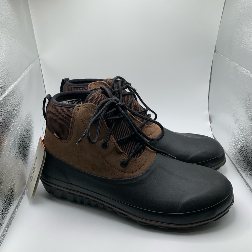 NWB Bogs Men's Classic Casual Lace Leather brown Boots size 12 rubber 2621 - Picture 7 of 10
